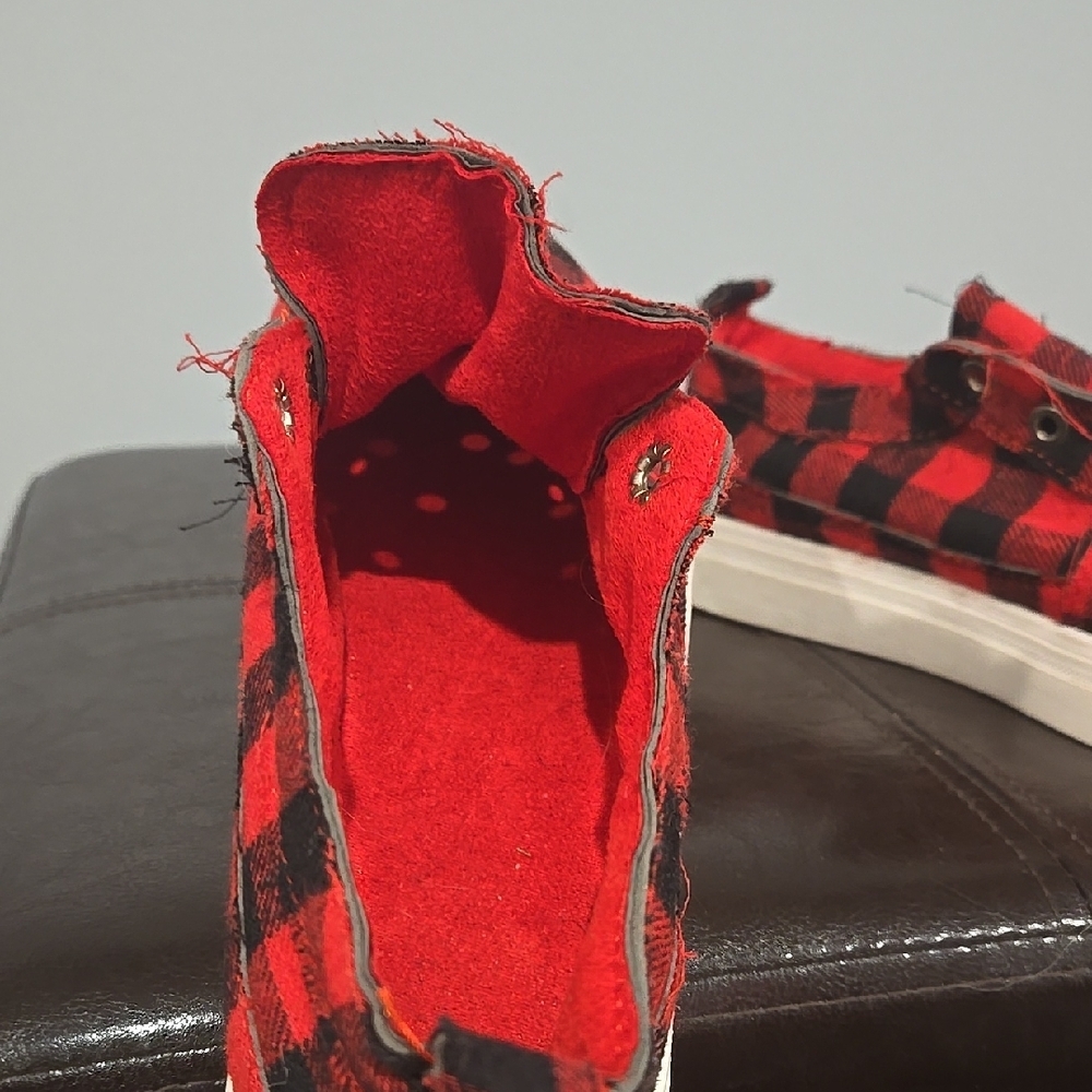 Red and Black Plaid Sneakers with Platform Sole - Picture 6 of 6